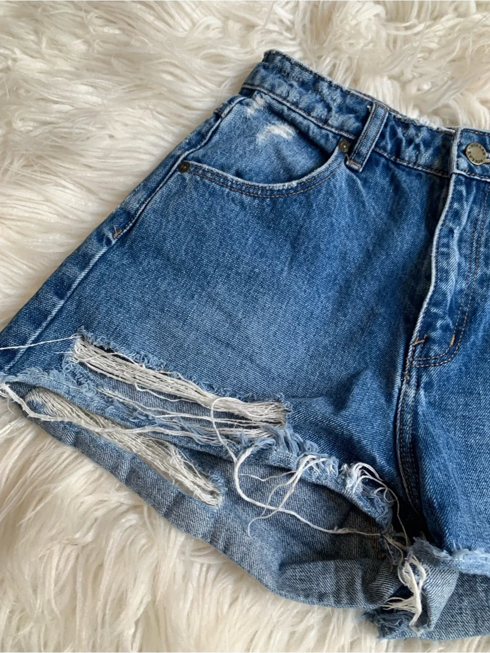 ROLLA'S Dusters High Rise Slim Jean Shorts Blue Size 24